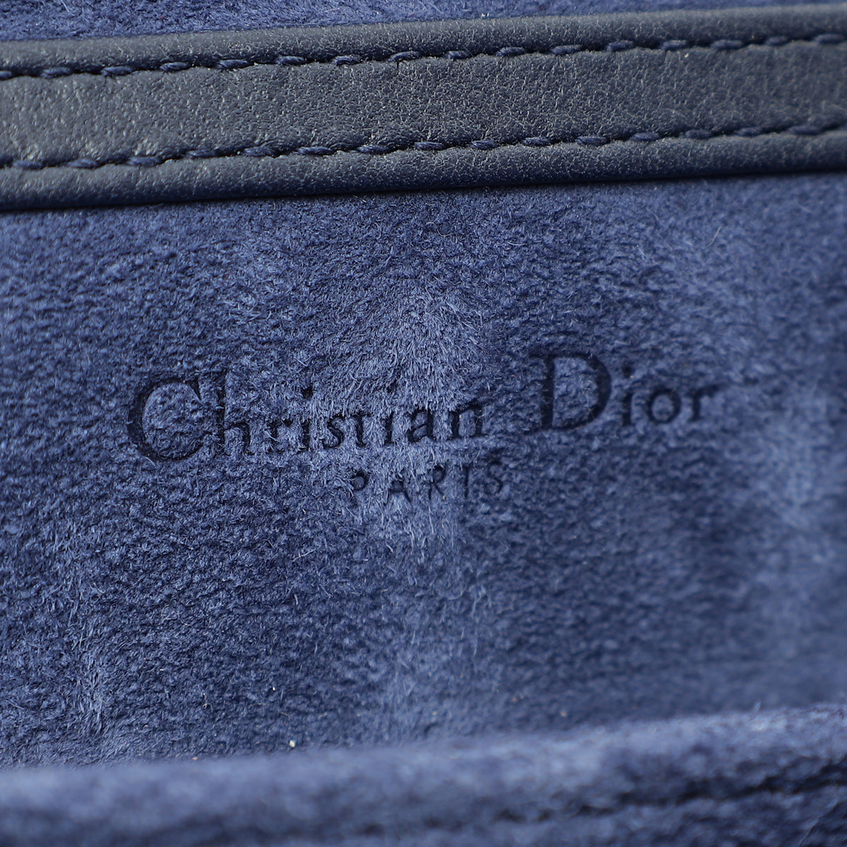 Christian Dior Navy Blue Diorama Studded Vertical Chain Wallet