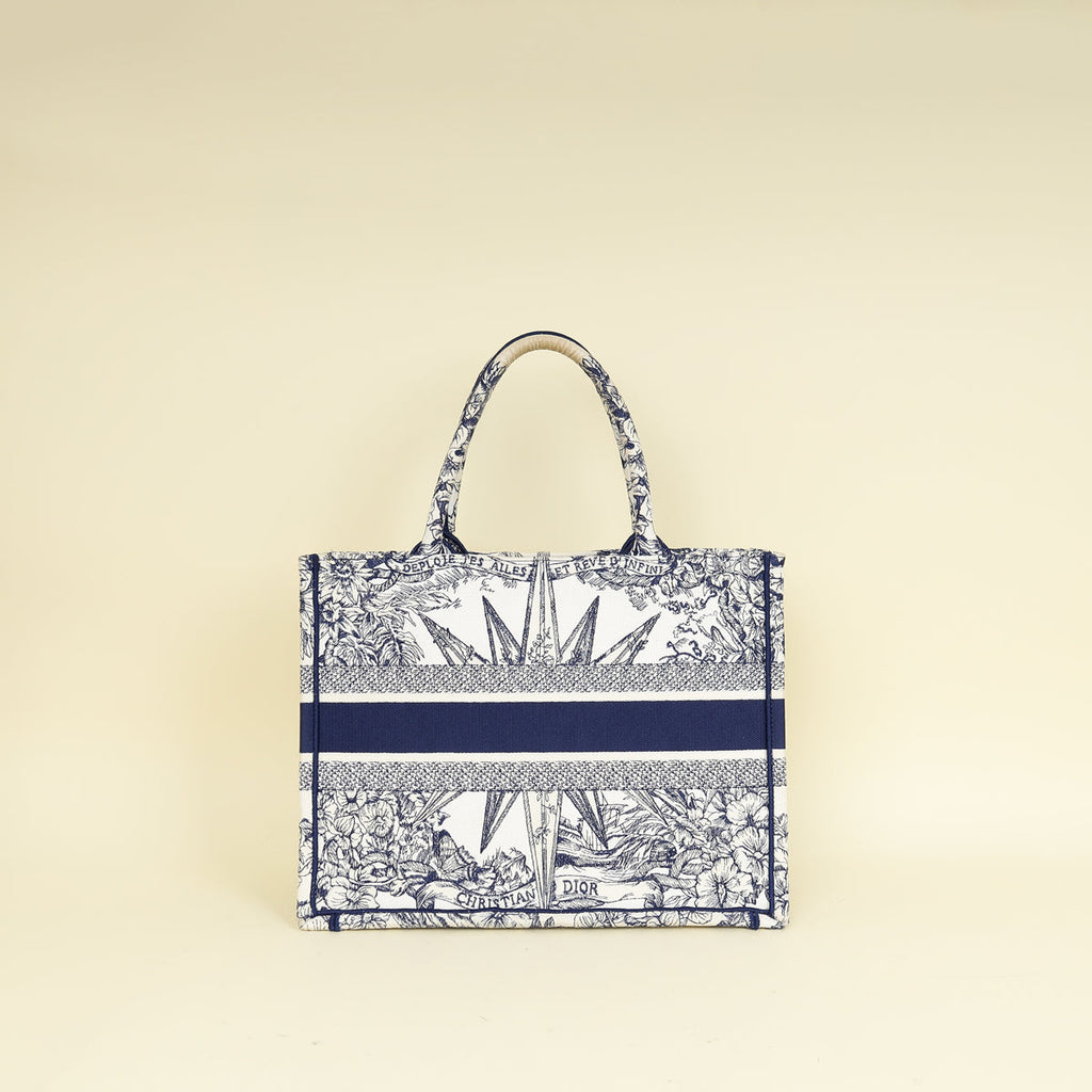 Christian Dior Bicolor Reve d'Infini Embroidery Book Tote Medium Bag