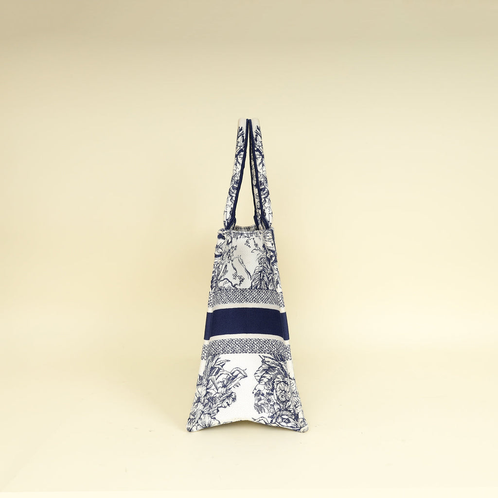 Christian Dior Bicolor Reve d'Infini Embroidery Book Tote Medium Bag