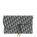 Christian Dior Navy Blue Oblique Saddle Pouch Clutch