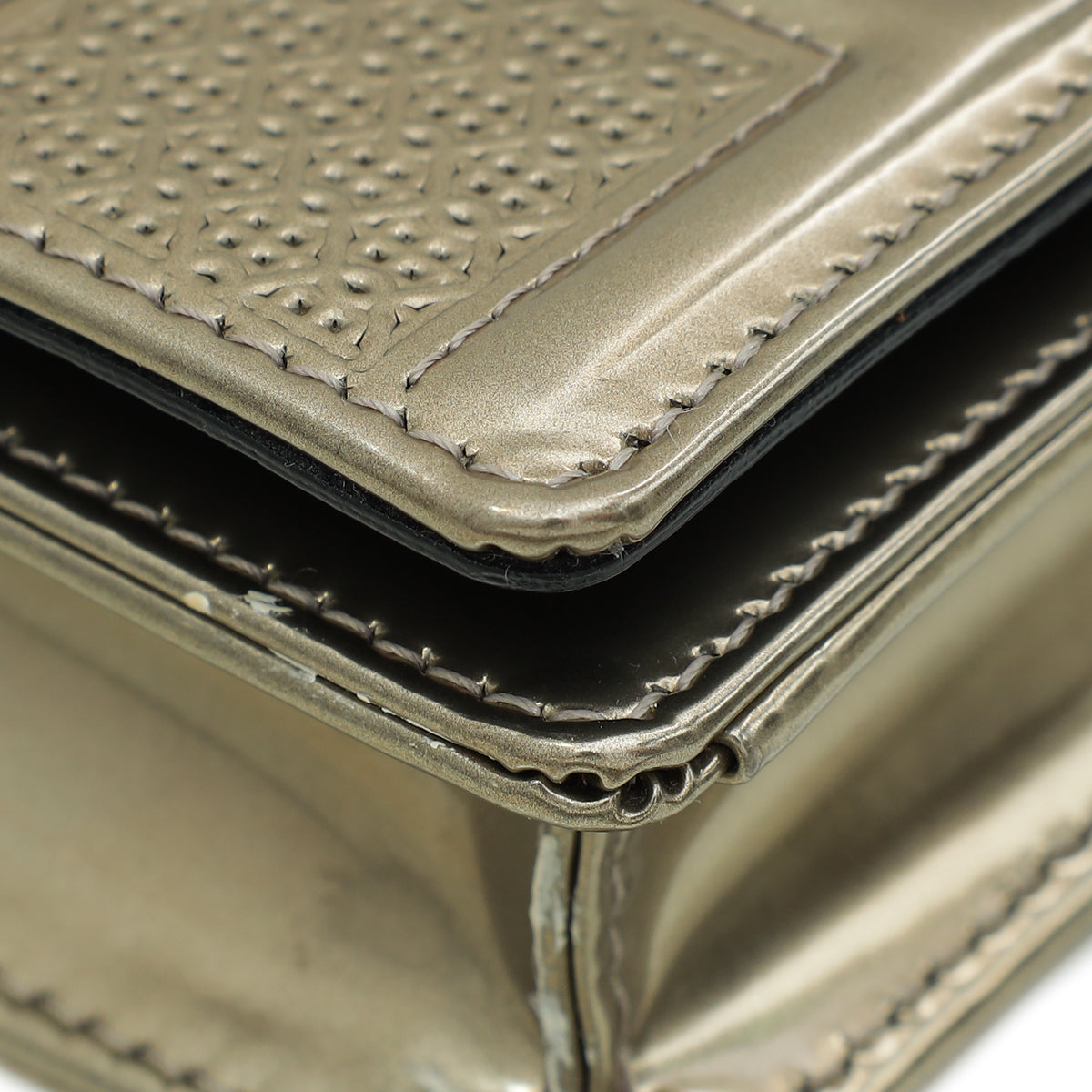 Christian Dior Champaign Diorama Microcannage Wallet On Chain