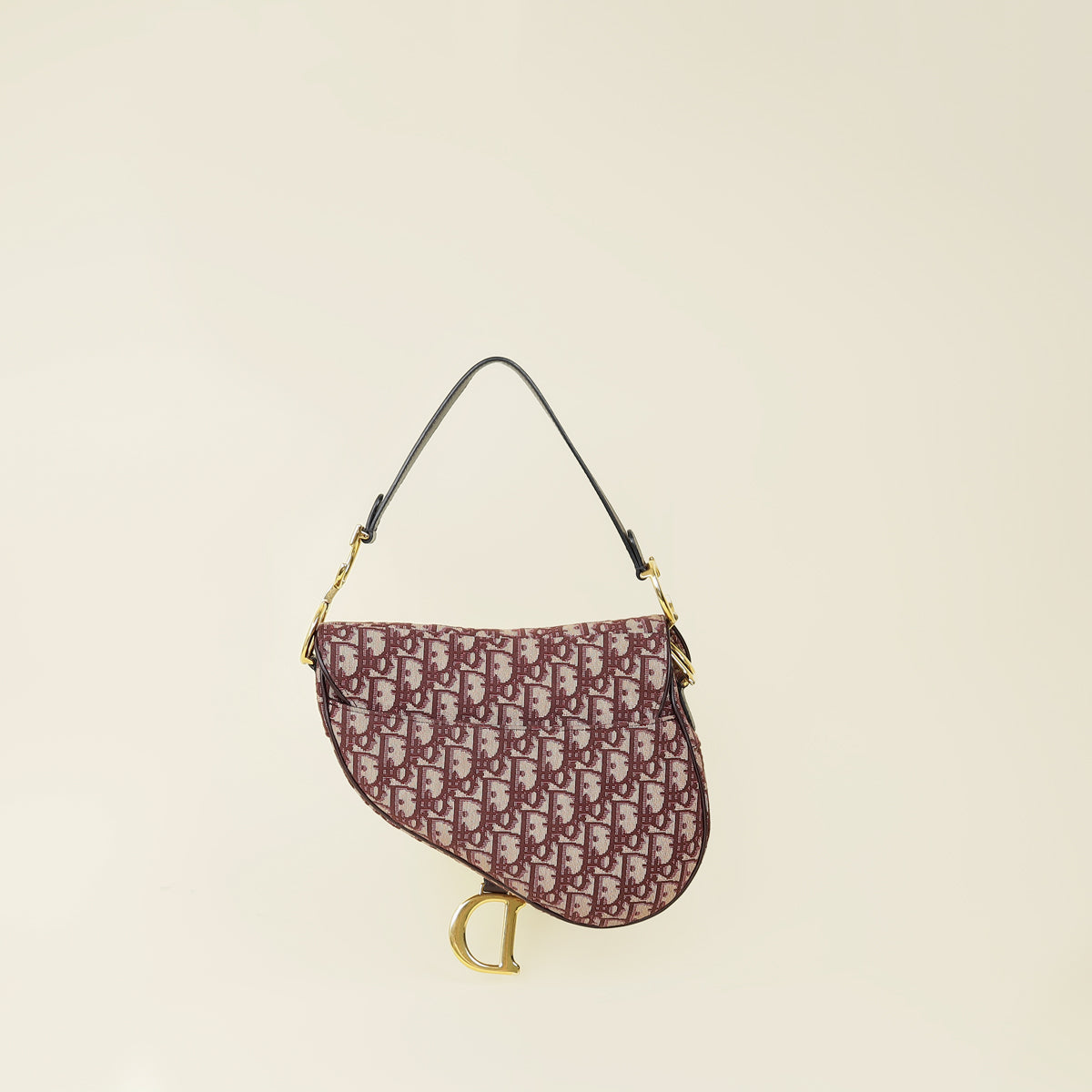 Christian Dior Burgundy Oblique Saddle Medium Bag