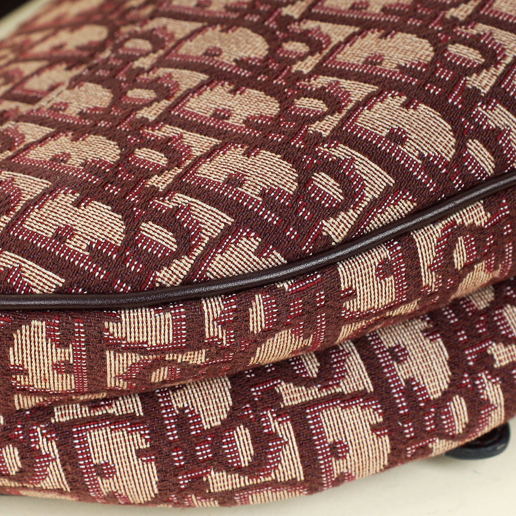 Christian Dior Burgundy Oblique Saddle Medium Bag