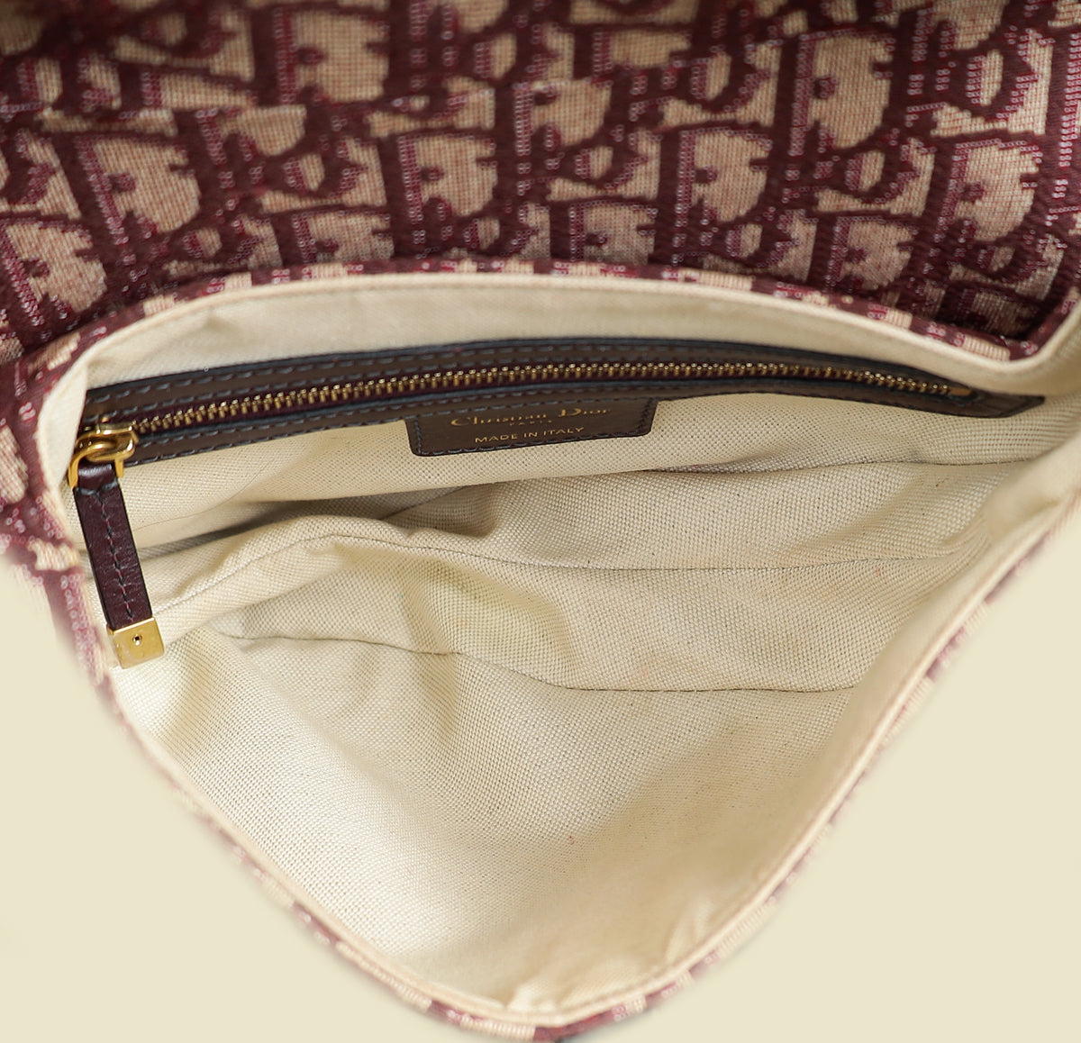 Christian Dior Burgundy Oblique Saddle Medium Bag