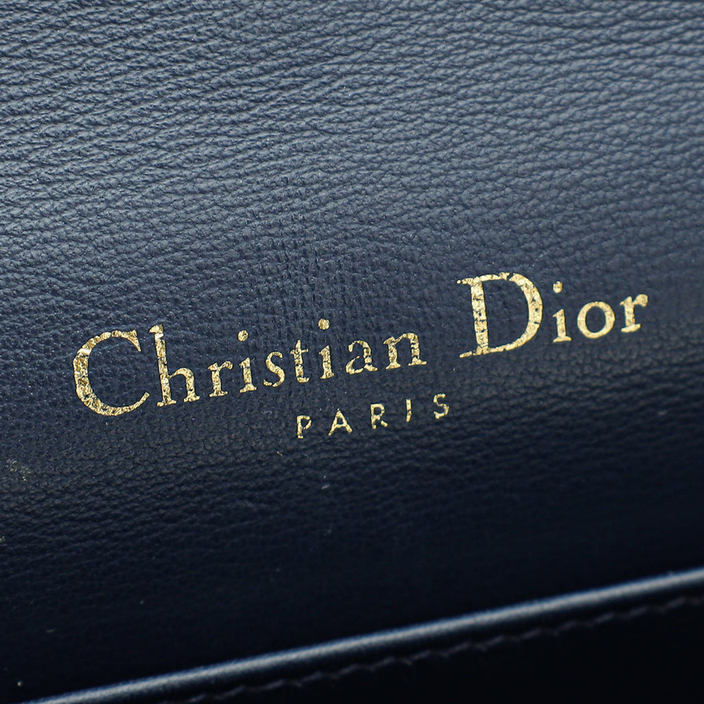 Christian Dior Indigo Blue Lady Dior Pouch With Chain
