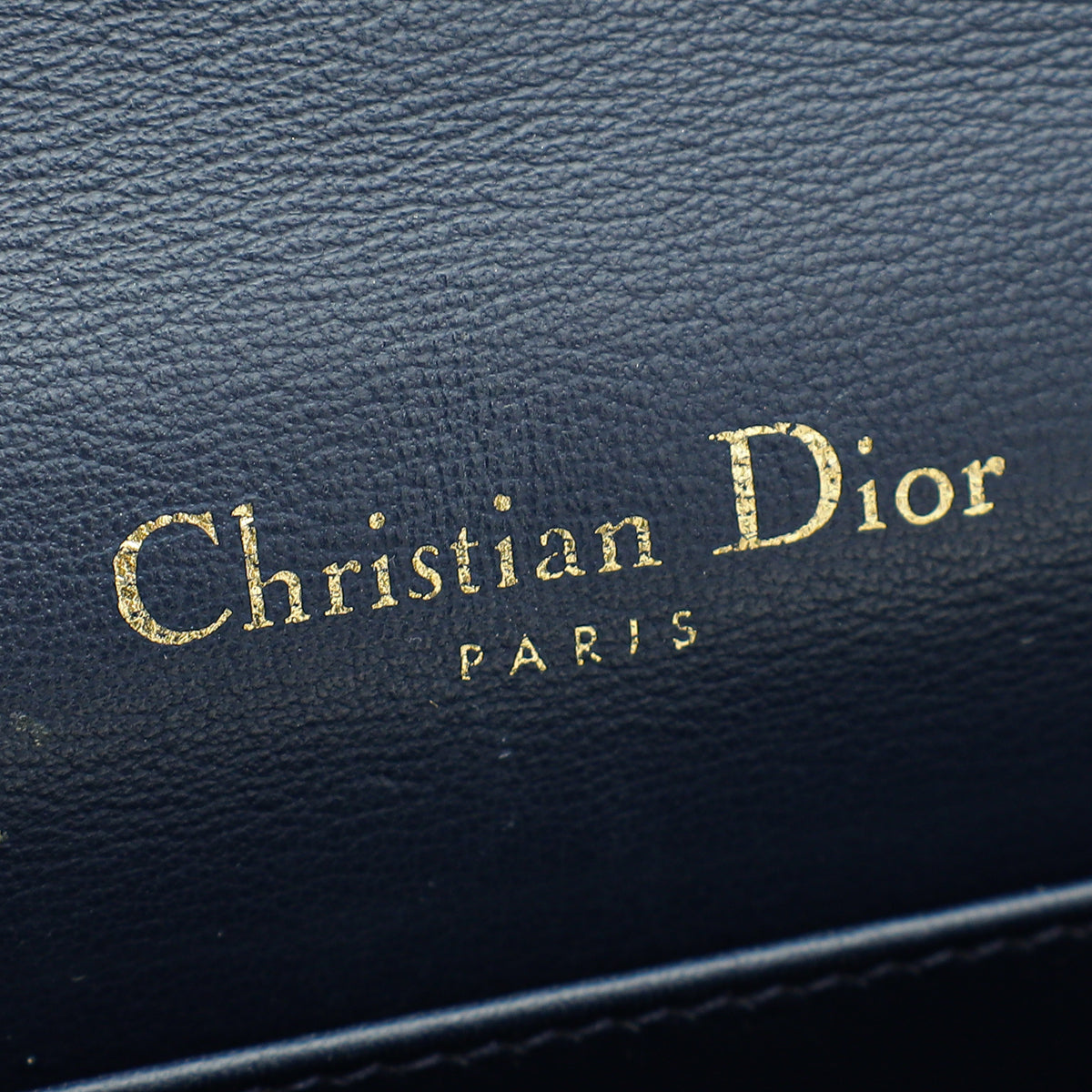 Christian Dior Indigo Blue Lady Dior Pouch With Chain