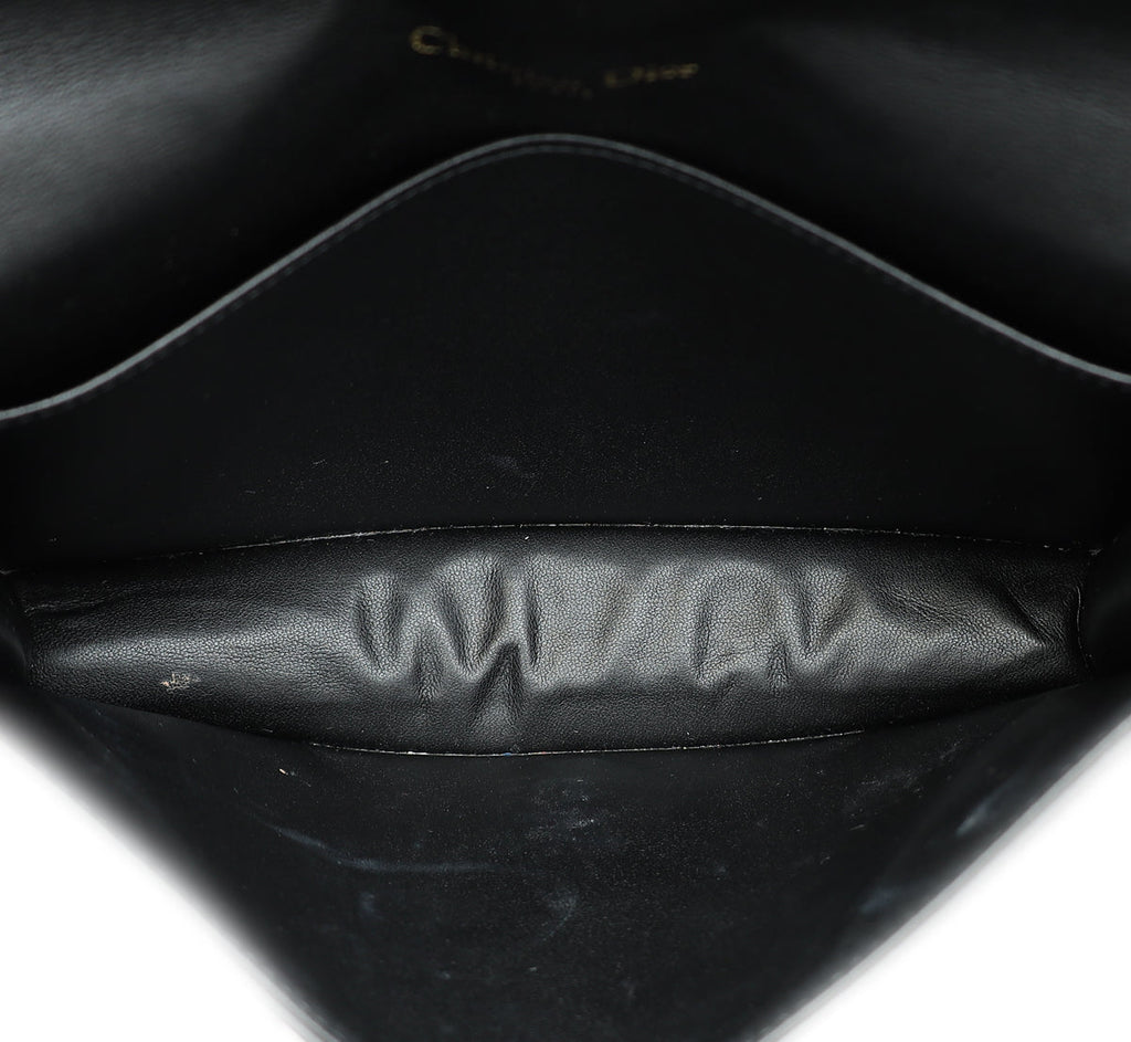 Christian Dior Black Lady Dior Pouch With Chain