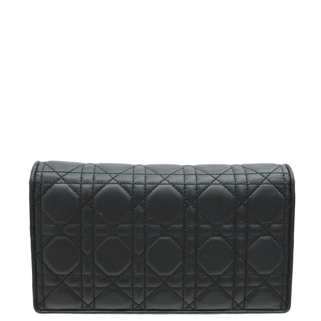 Christian Dior Black Lady Dior Pouch With Chain