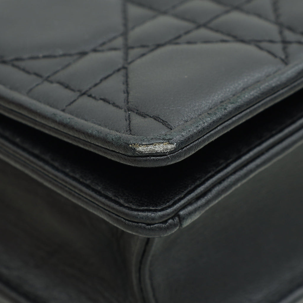 Christian Dior Black Lady Dior Pouch With Chain