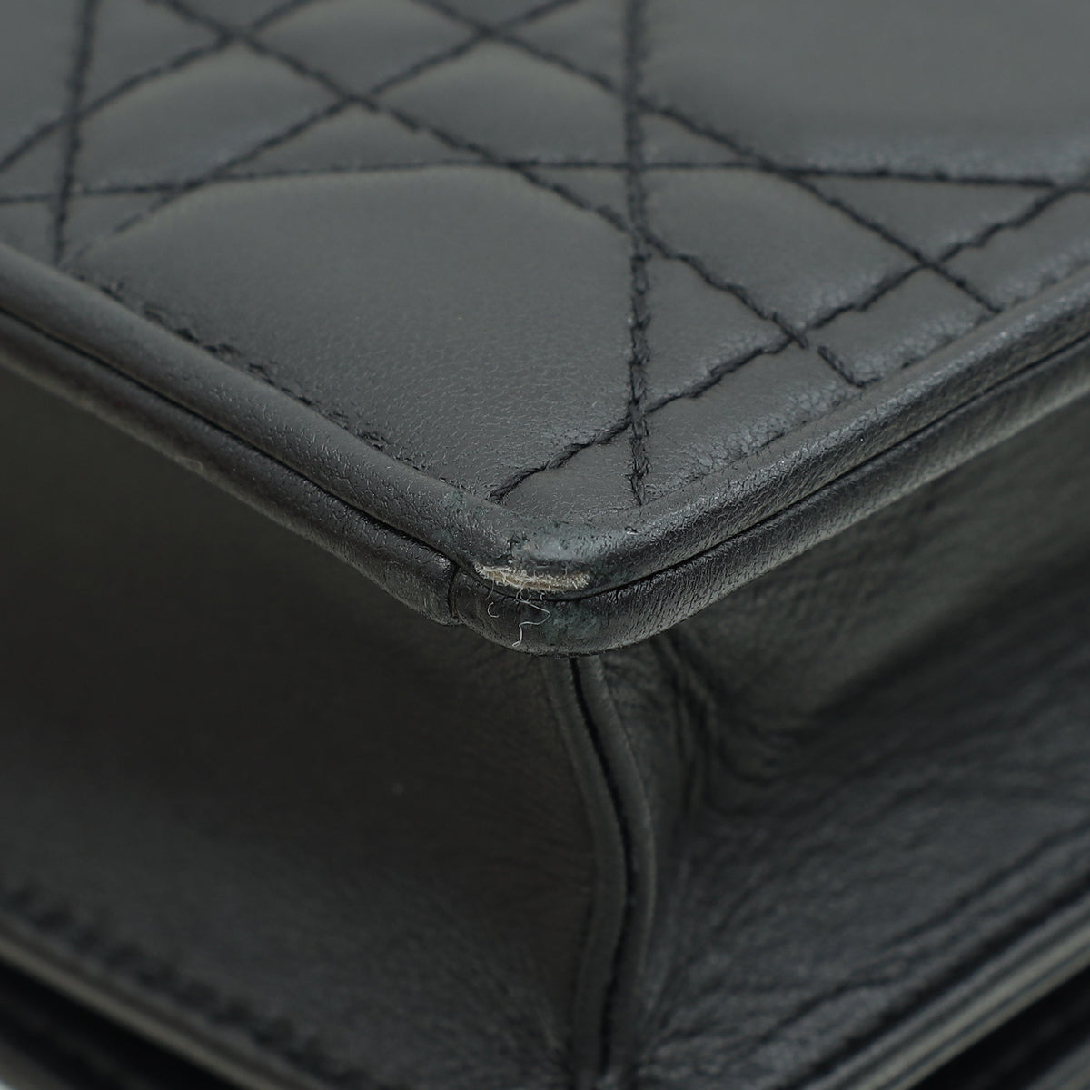 Christian Dior Black Lady Dior Pouch With Chain