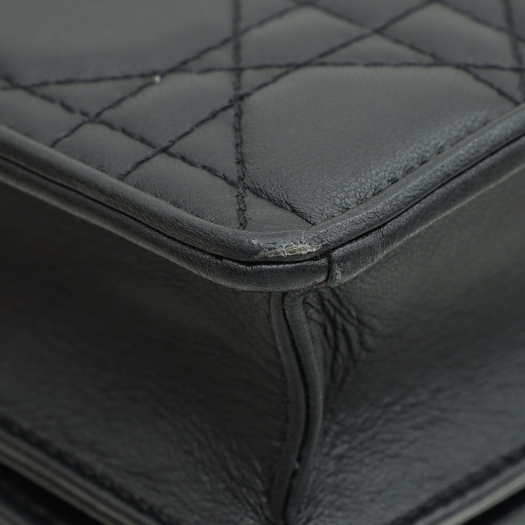 Christian Dior Black Lady Dior Pouch With Chain