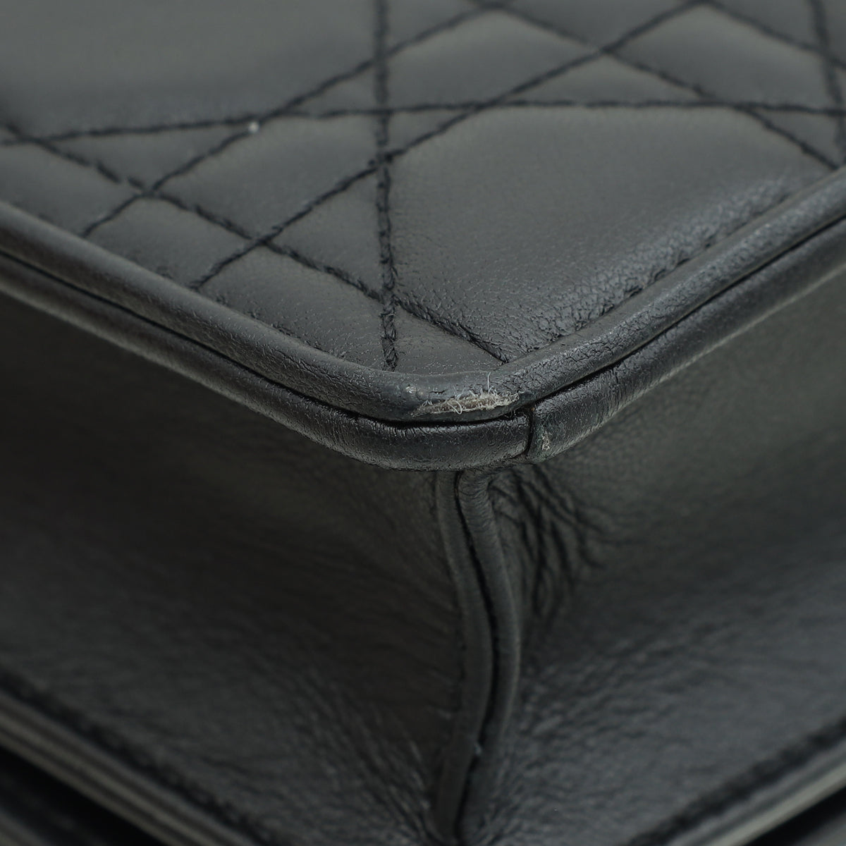 Christian Dior Black Lady Dior Pouch With Chain
