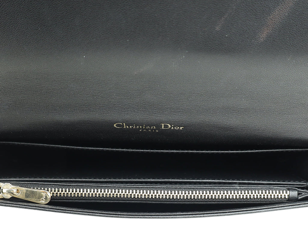 Christian Dior Black Lady Dior Pouch With Chain