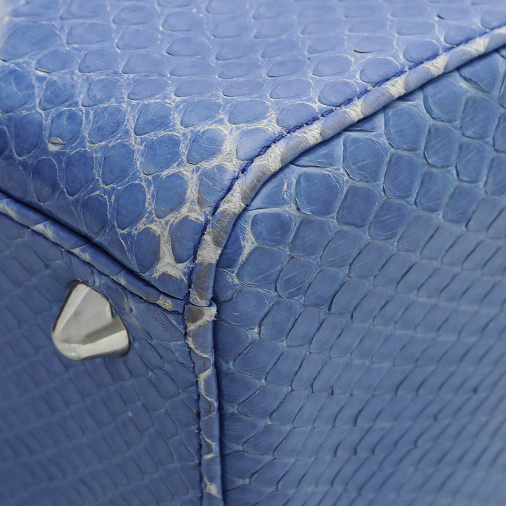 Christian Dior Blue Python Lady Dior Large Bag