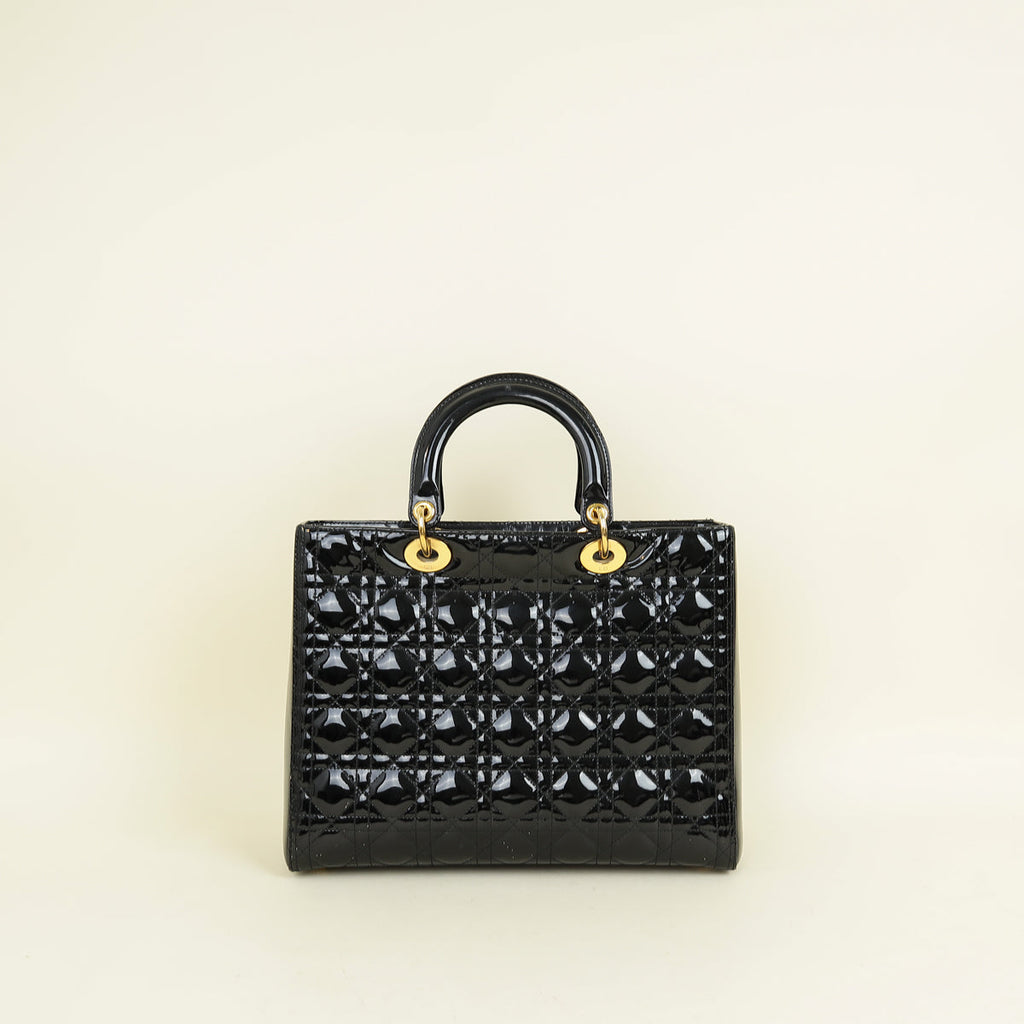 Christian Dior Black Lady Dior Large Bag