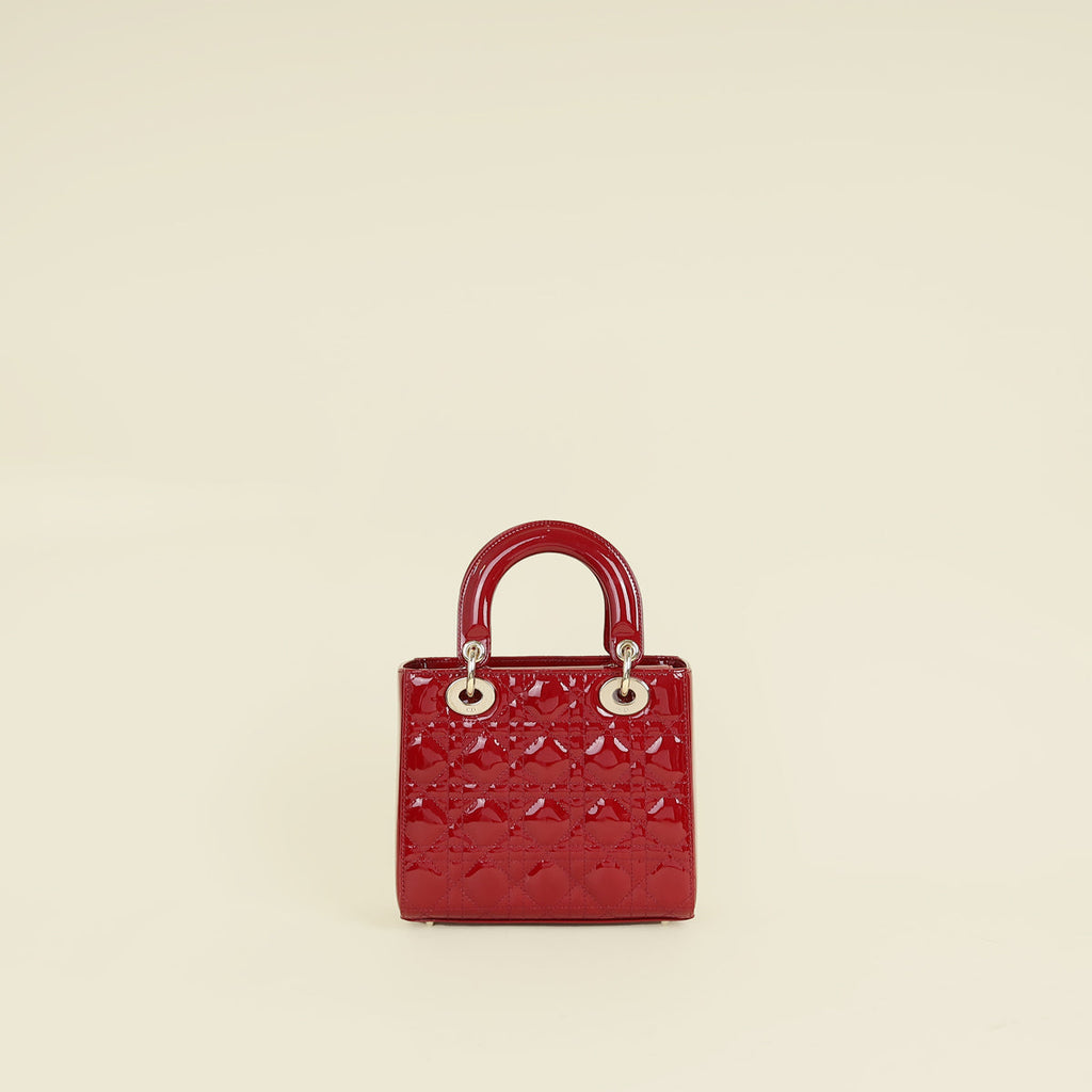 Christian Dior Cherry Red Lady Dior Small Bag