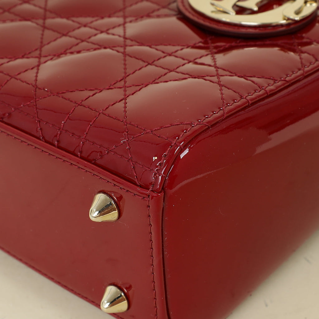 Christian Dior Cherry Red Lady Dior Small Bag