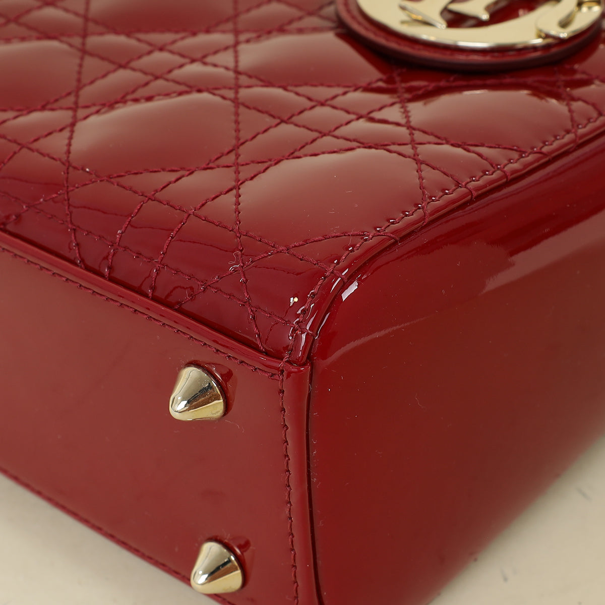 Christian Dior Cherry Red Lady Dior Small Bag