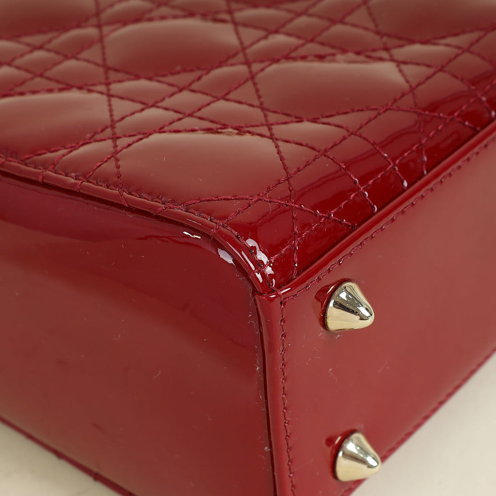 Christian Dior Cherry Red Lady Dior Small Bag