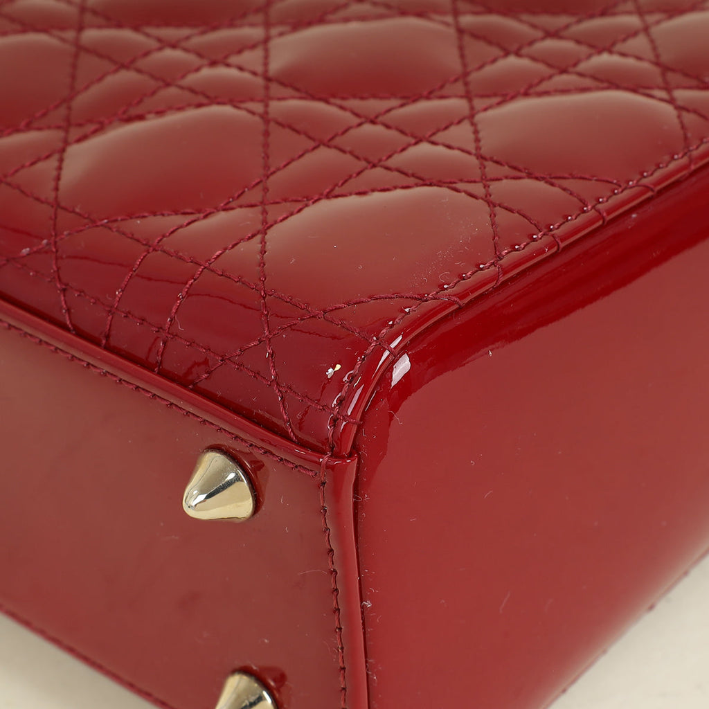 Christian Dior Cherry Red Lady Dior Small Bag