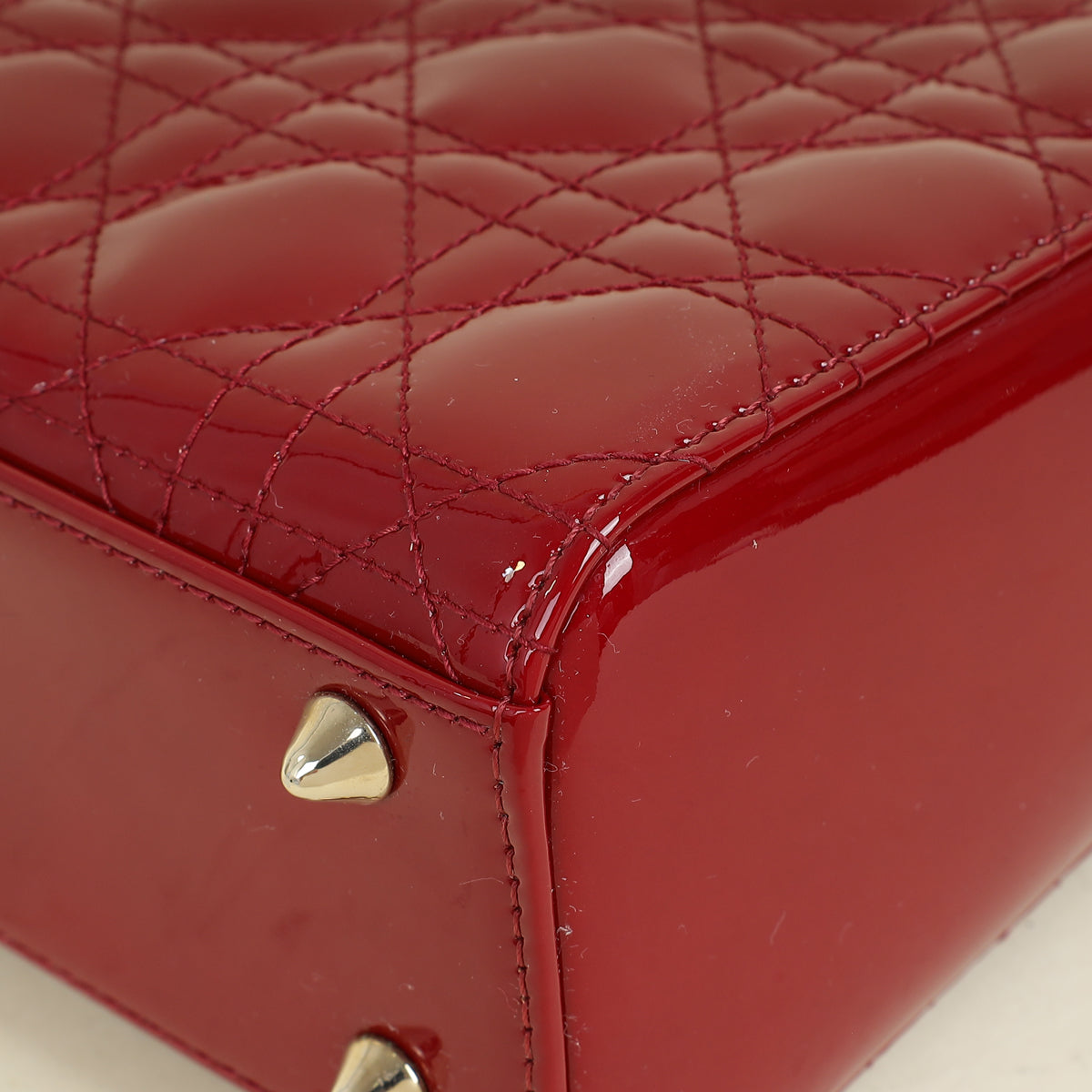 Christian Dior Cherry Red Lady Dior Small Bag