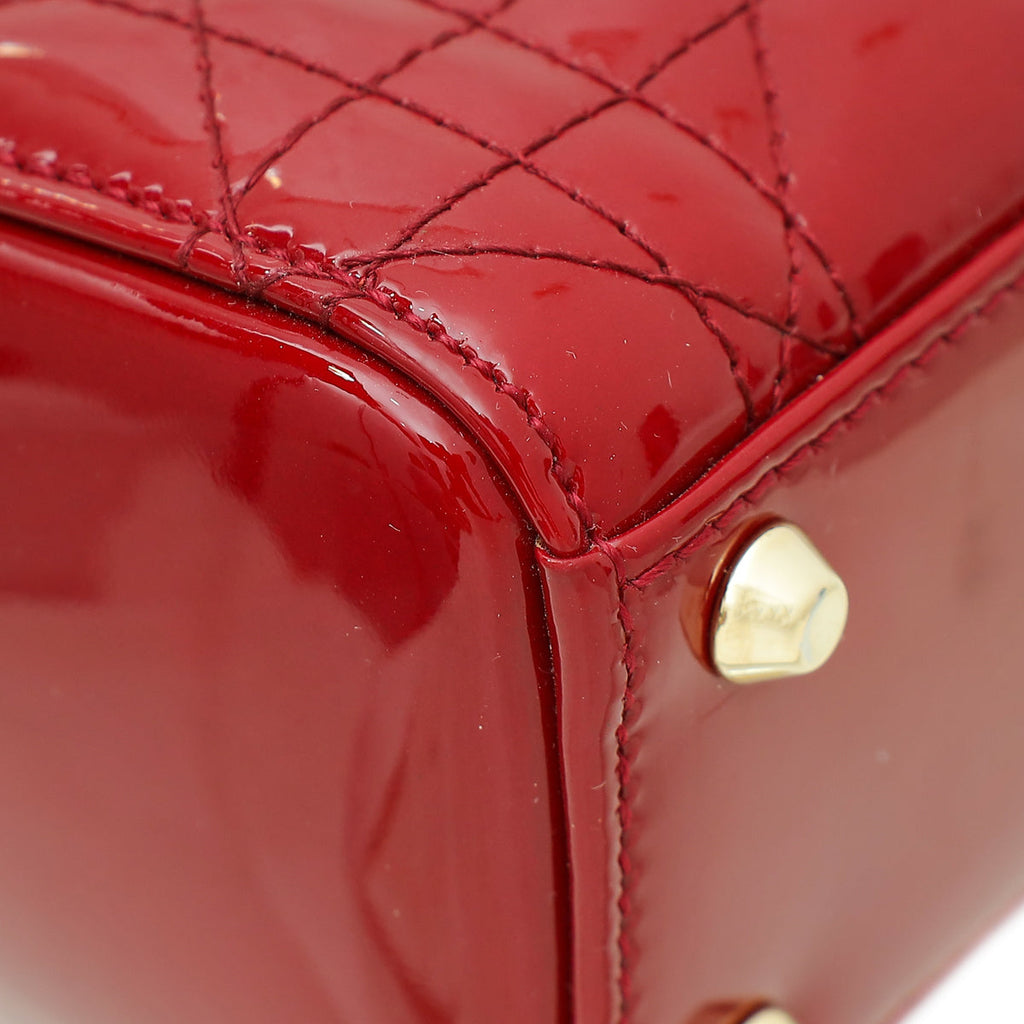 Christian Dior Red Chain Mini Lady Dior Bag