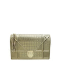 Christian Dior Champaign Microcannage Diorama Wallet On Chain