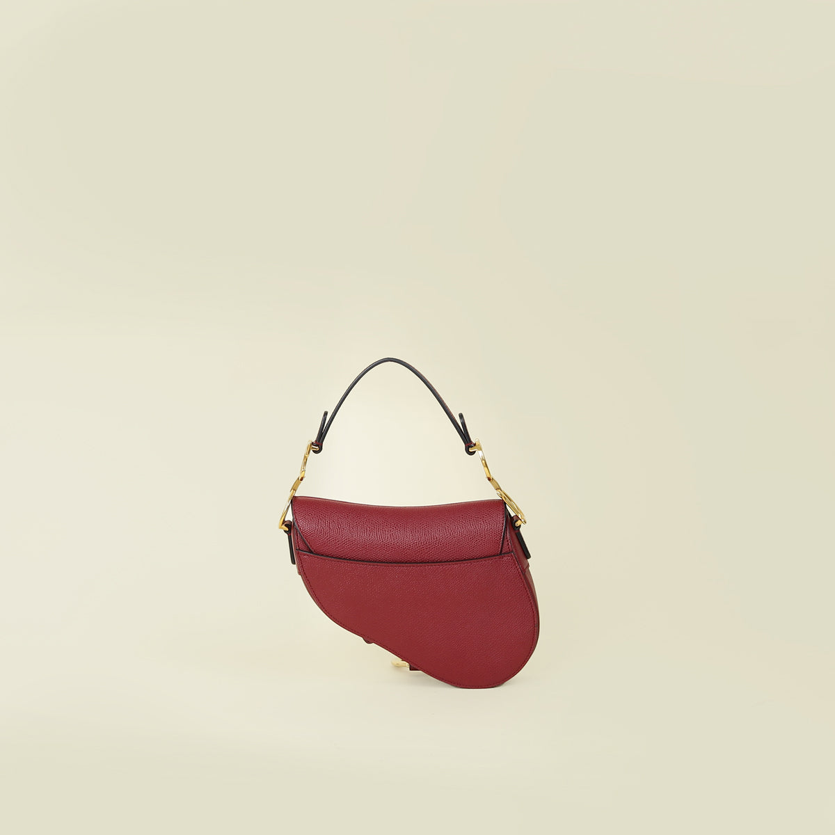 Christian Dior Burgundy Saddle Mini Dior Bag With Wide Strap