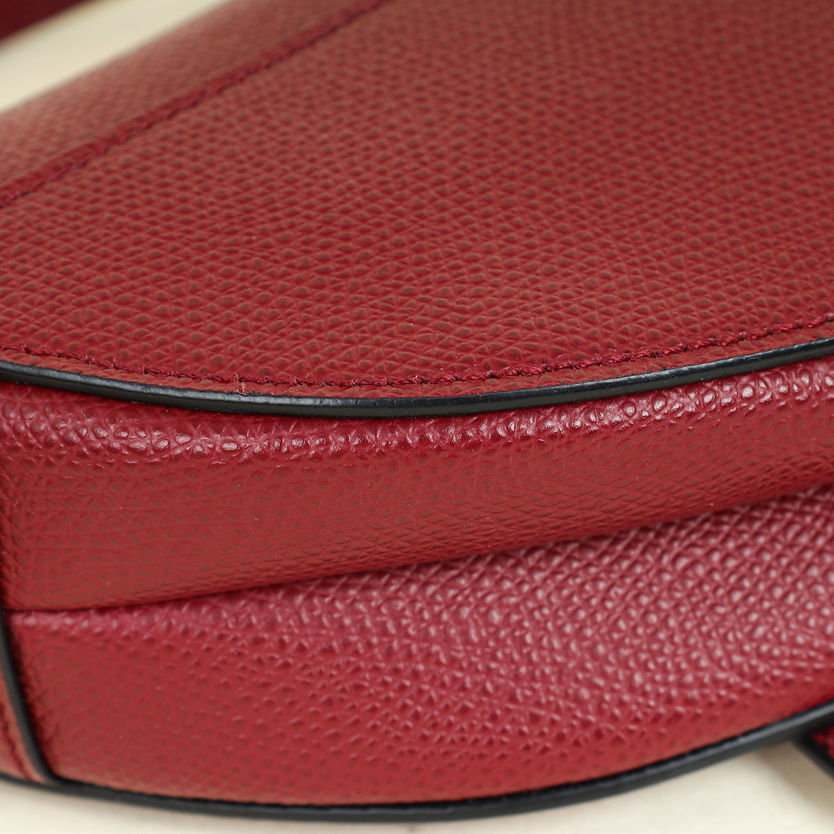 Christian Dior Burgundy Saddle Mini Dior Bag With Wide Strap