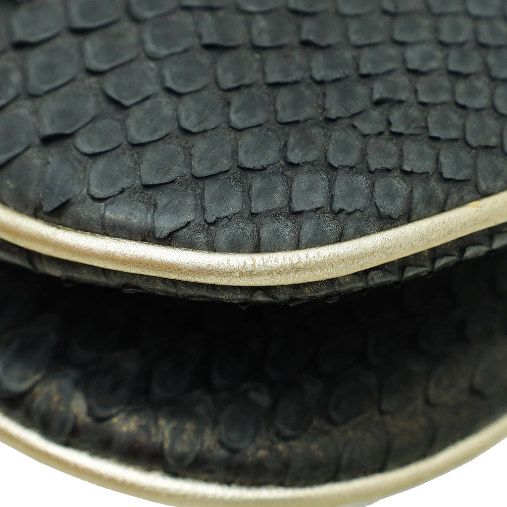 Christian Dior Black Python Saddle Mini Pouch