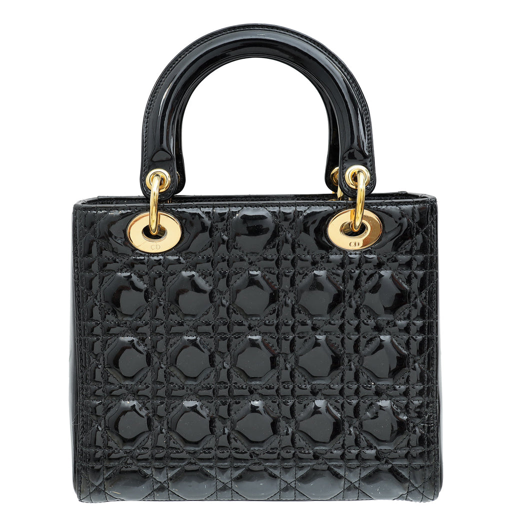 Christian Dior Black Lady Dior Medium Bag