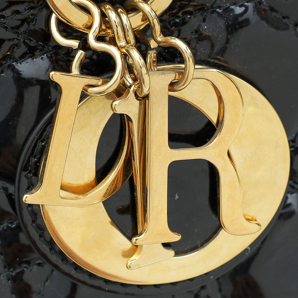 Christian Dior Black Lady Dior Medium Bag