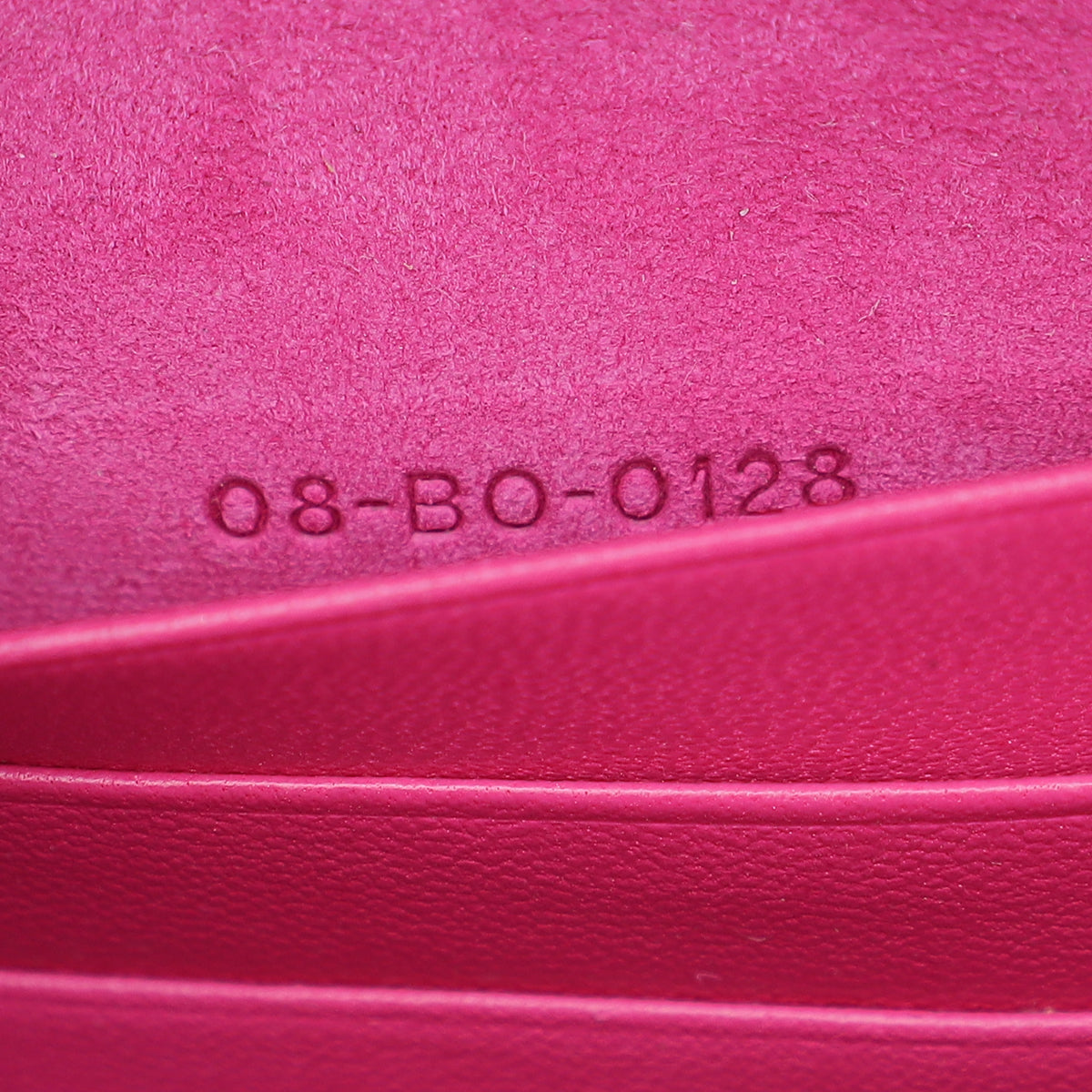 Christian Dior Metallic Fuchsia Studded Diorama Wallet on Chain