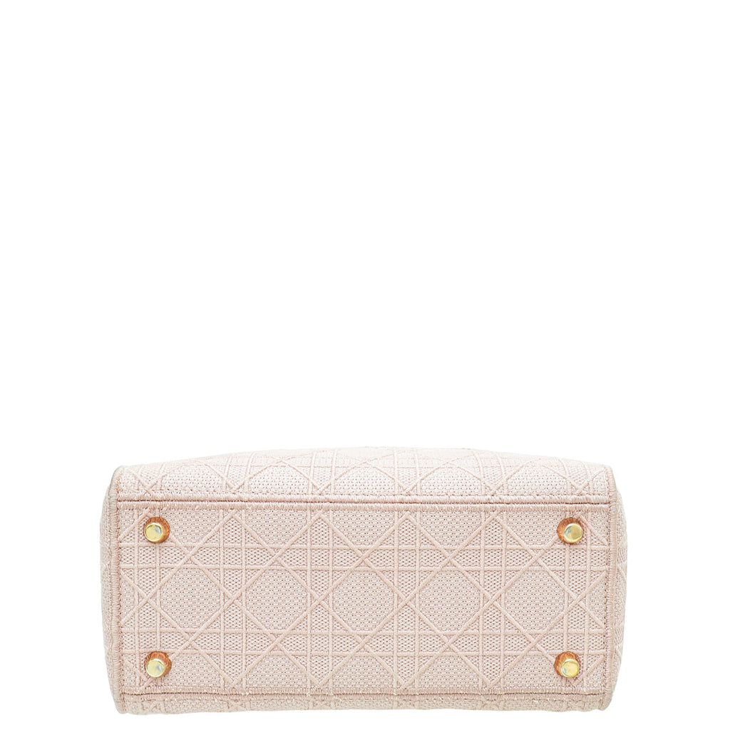 Christian Dior Rosewood Lady D-Lite Cannage Embroidery Medium Bag