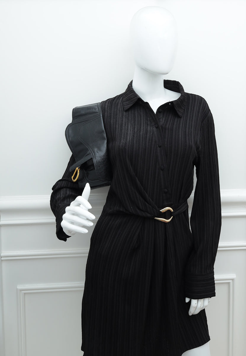 Christian Dior Black Saddle Belt Bag