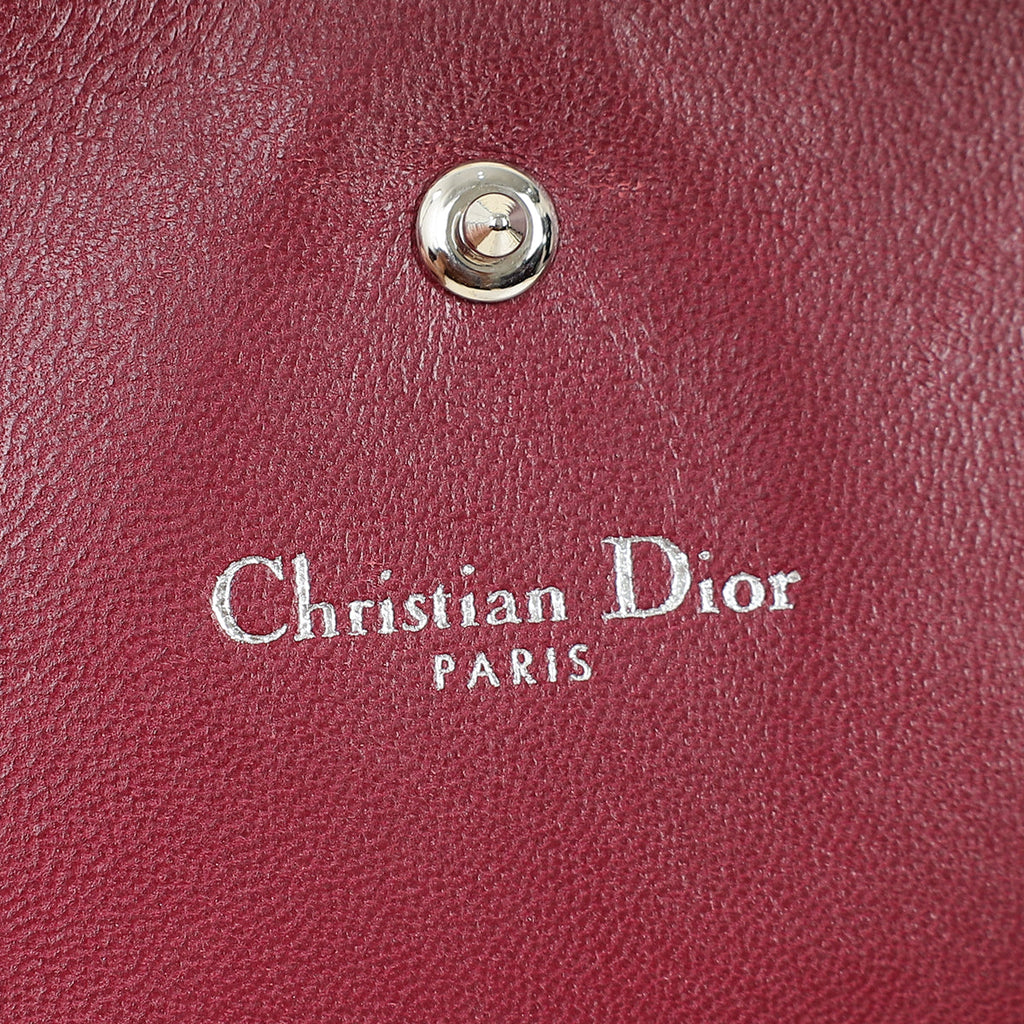 Christian Dior Burgundy Diorama Wallet On Chain