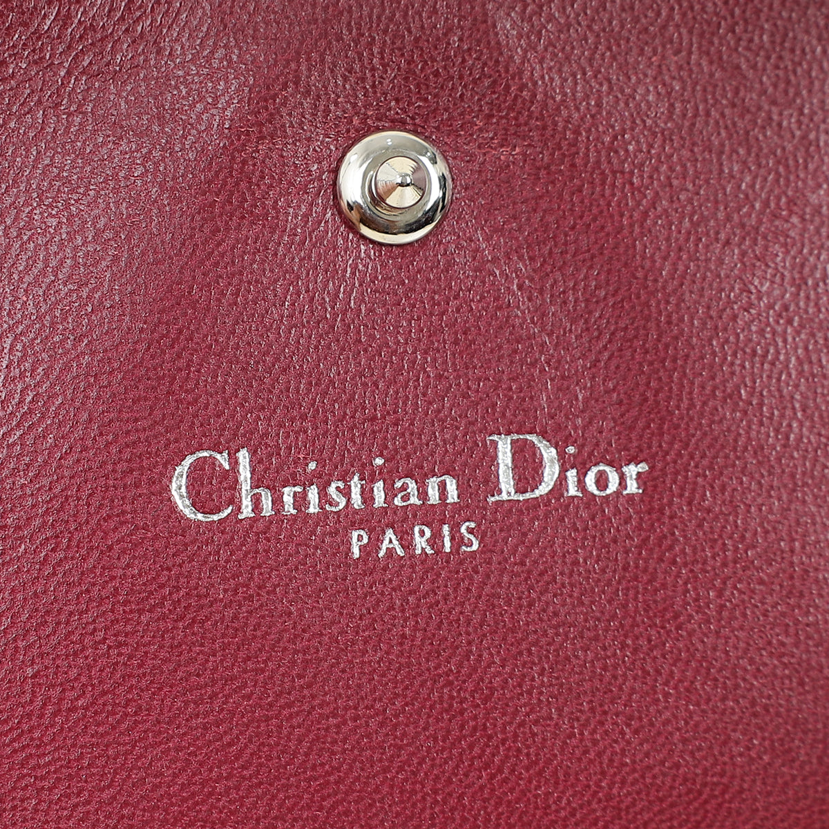 Christian Dior Burgundy Diorama Wallet On Chain