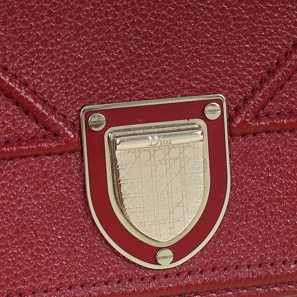 Christian Dior Burgundy Diorama Wallet On Chain