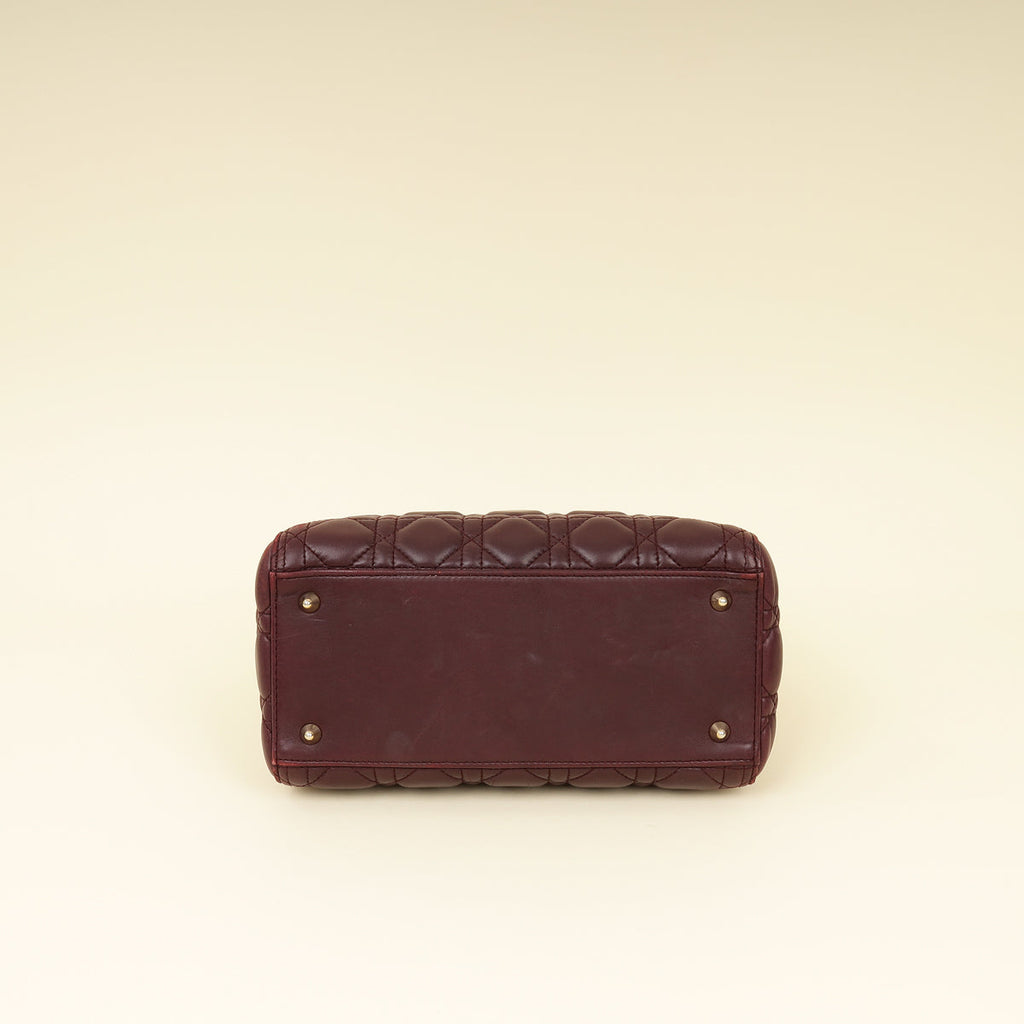 Christian Dior Burgundy Lady Dior Medium Bag