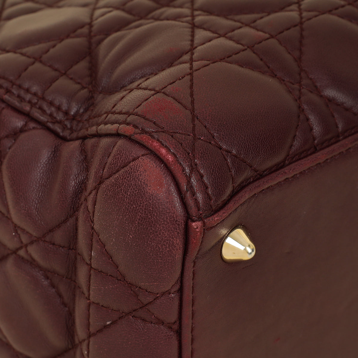 Christian Dior Burgundy Lady Dior Medium Bag
