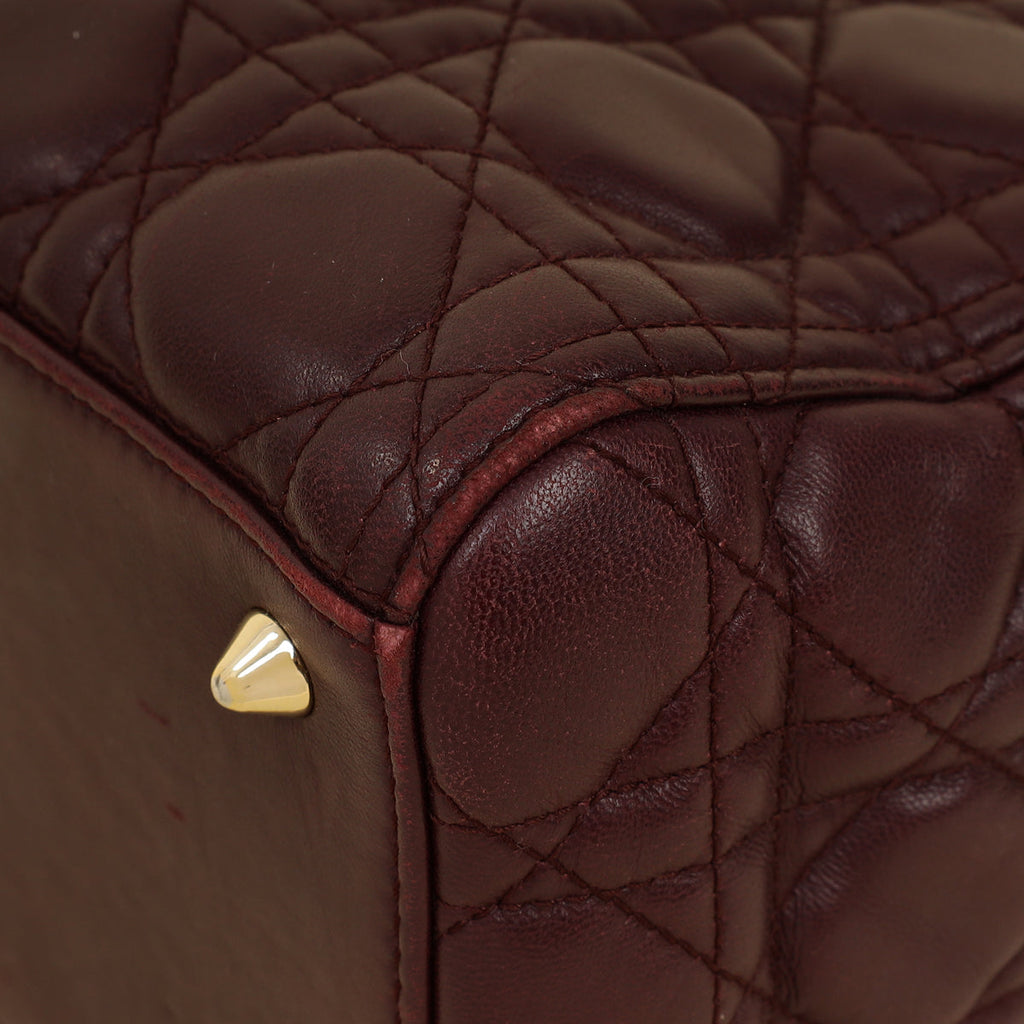 Christian Dior Burgundy Lady Dior Medium Bag