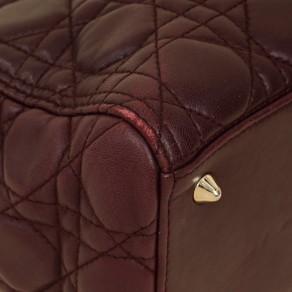 Christian Dior Burgundy Lady Dior Medium Bag