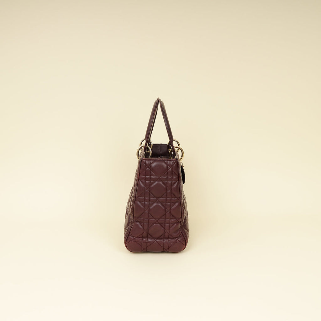 Christian Dior Burgundy Lady Dior Medium Bag