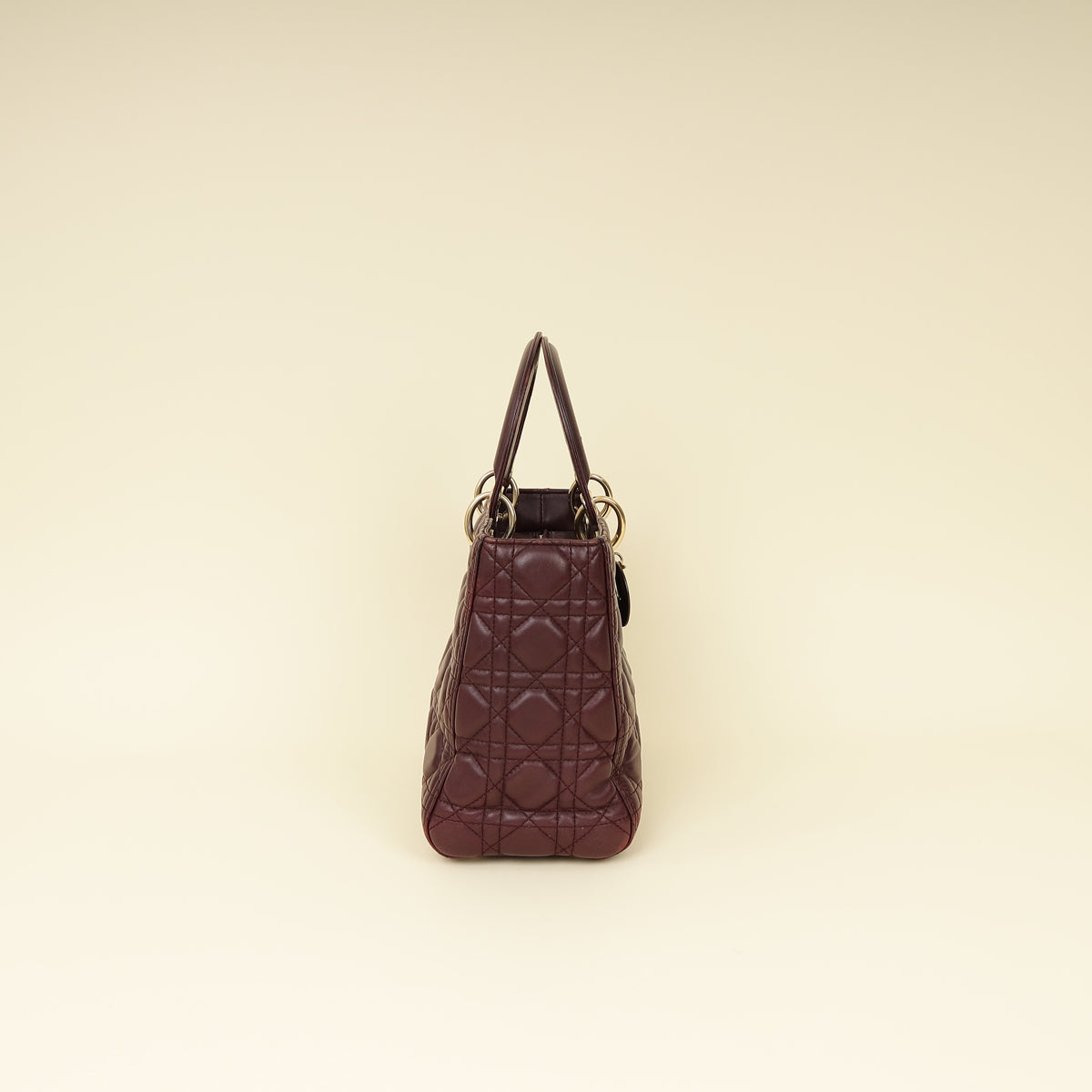 Christian Dior Burgundy Lady Dior Medium Bag
