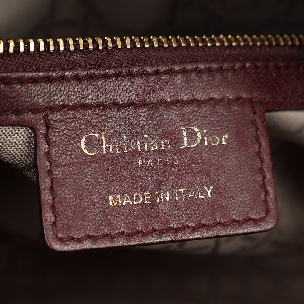 Christian Dior Burgundy Lady Dior Medium Bag