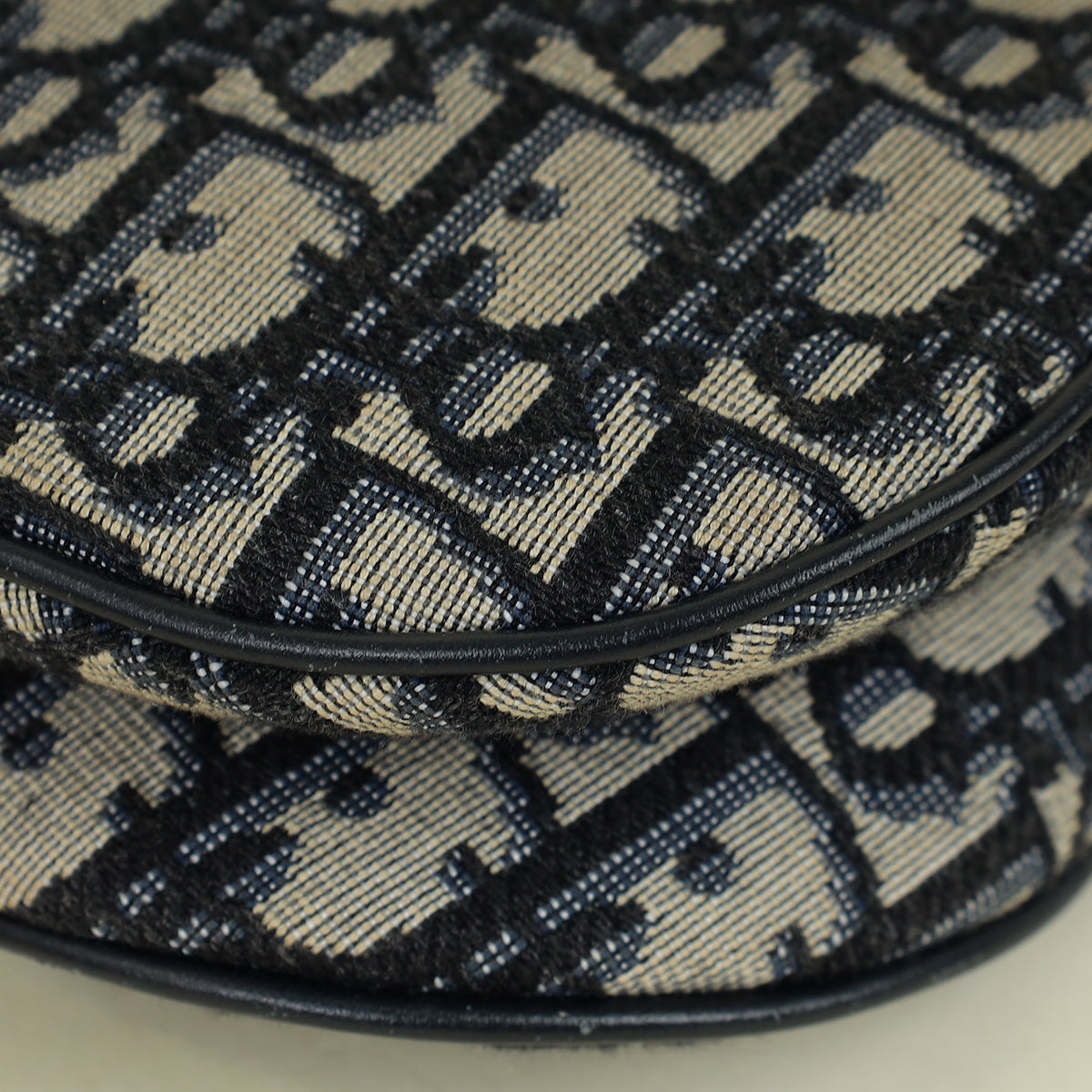 Christian Dior Navy Blue Oblique Saddle Mini Bag W/Extra Bag Strap