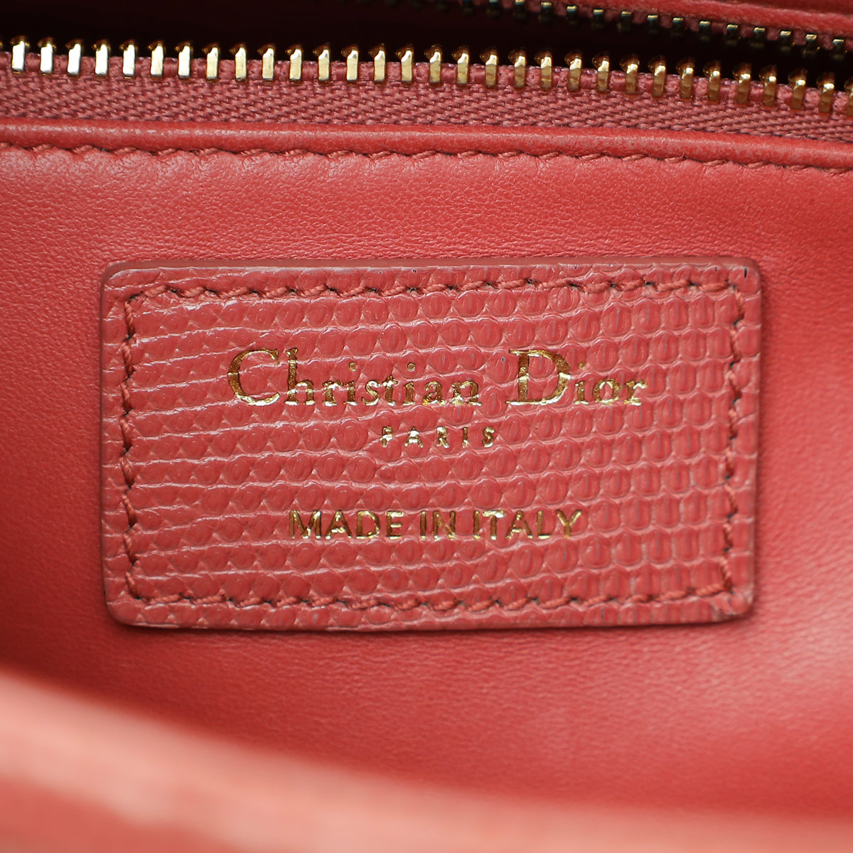 Christian Dior Old Rose Lizard Lady Dior Small Bag