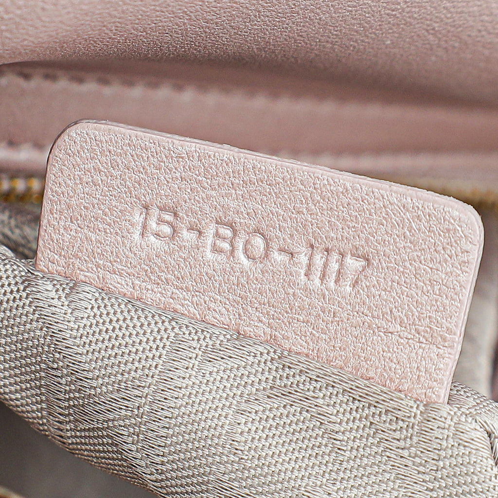 Christian Dior Metallic Pearly Pink Cannage Mini Chain Lady Dior Bag