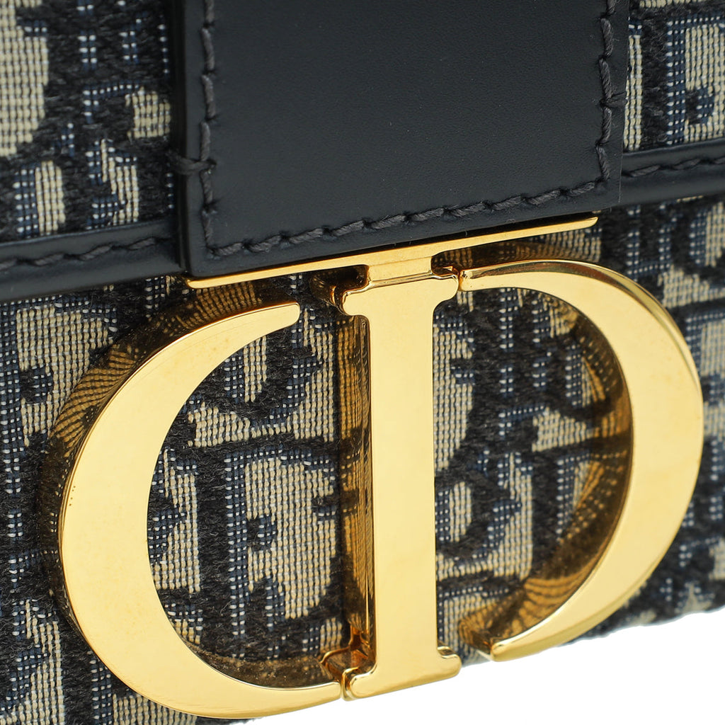 Christian Dior Blue Oblique 30 Montaigne Box Shoulder Bag
