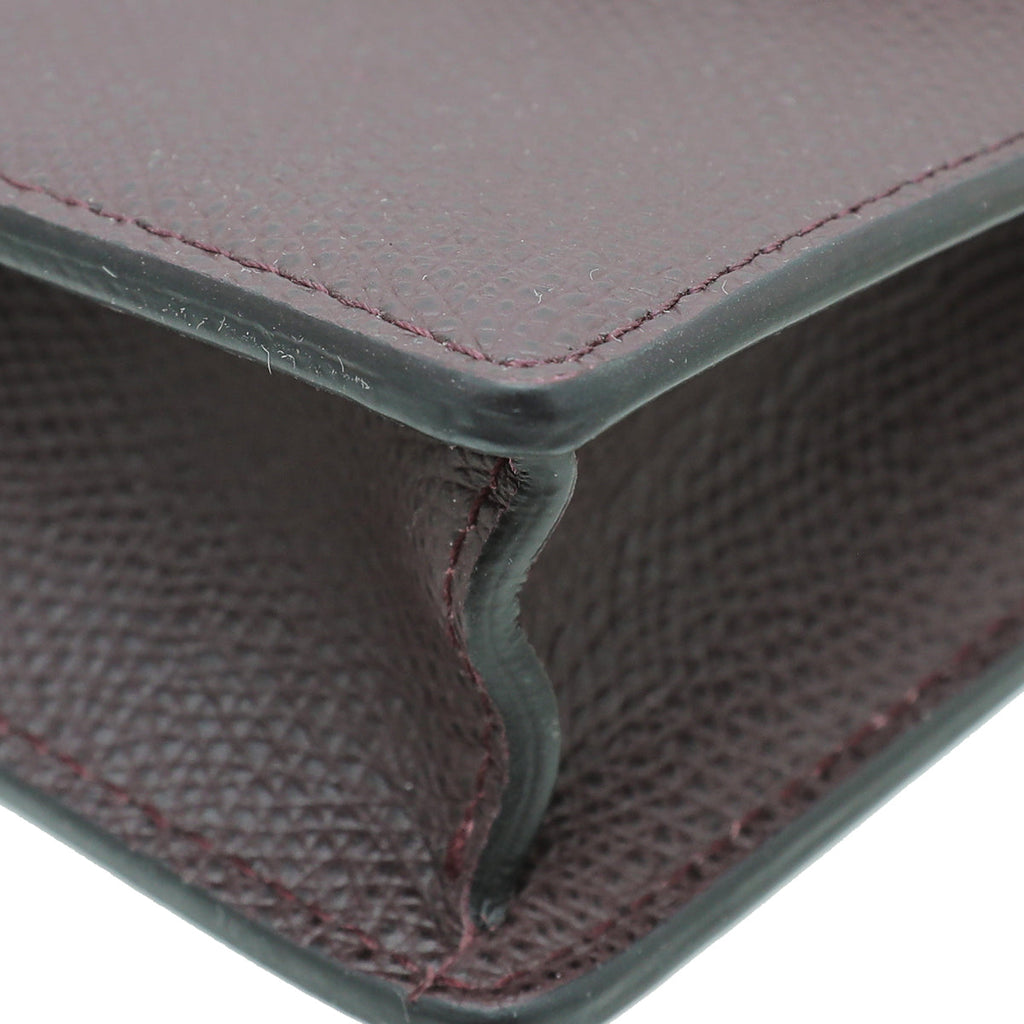 Christian Dior Burgundy Saddle Wallet On Chain